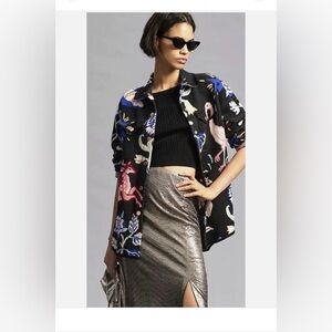 Anthropologie Icon sweater coat Jacket deer 🦩 flamingo.